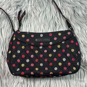 Vera Bradley Black and Red Shoulder Bag with Polka Dot Design